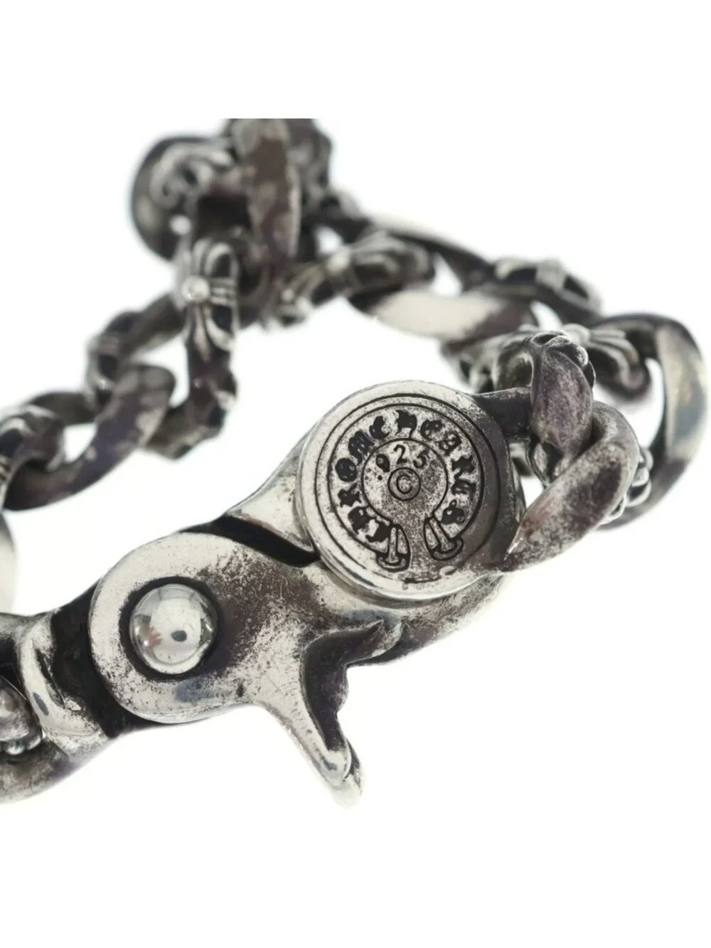Chrome Hearts Fncy Chn Lnk Fancy Link Clip Bracelet 13 Links Silver